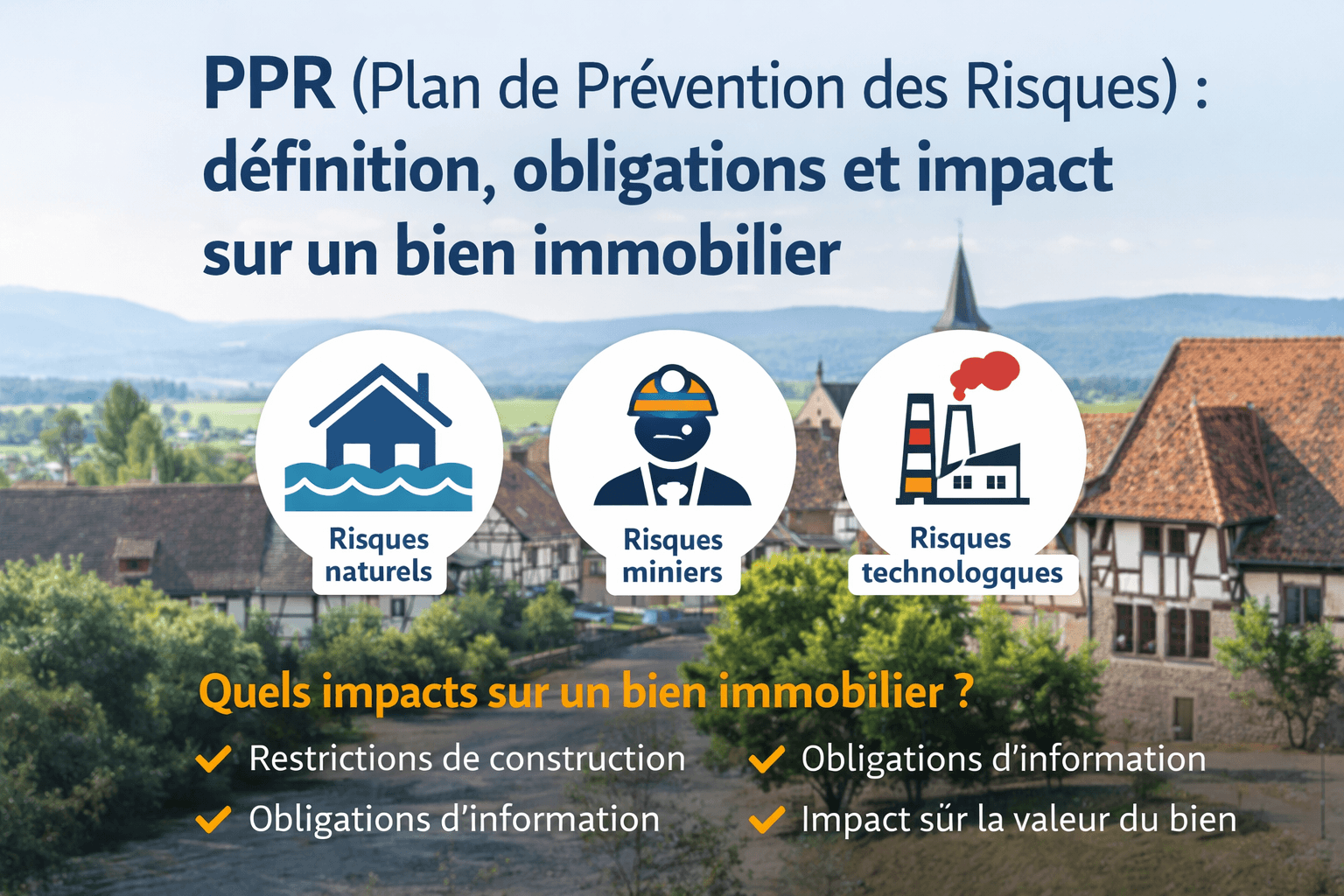 PPR (Plan de Prévention des Risques) : définition, obligations et impact sur un bien immobilier
