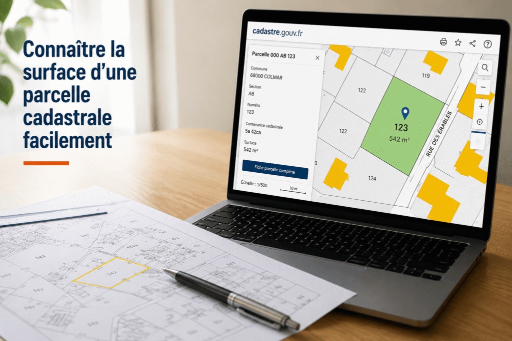 Connaître la surface d'une parcelle cadastrale facilement