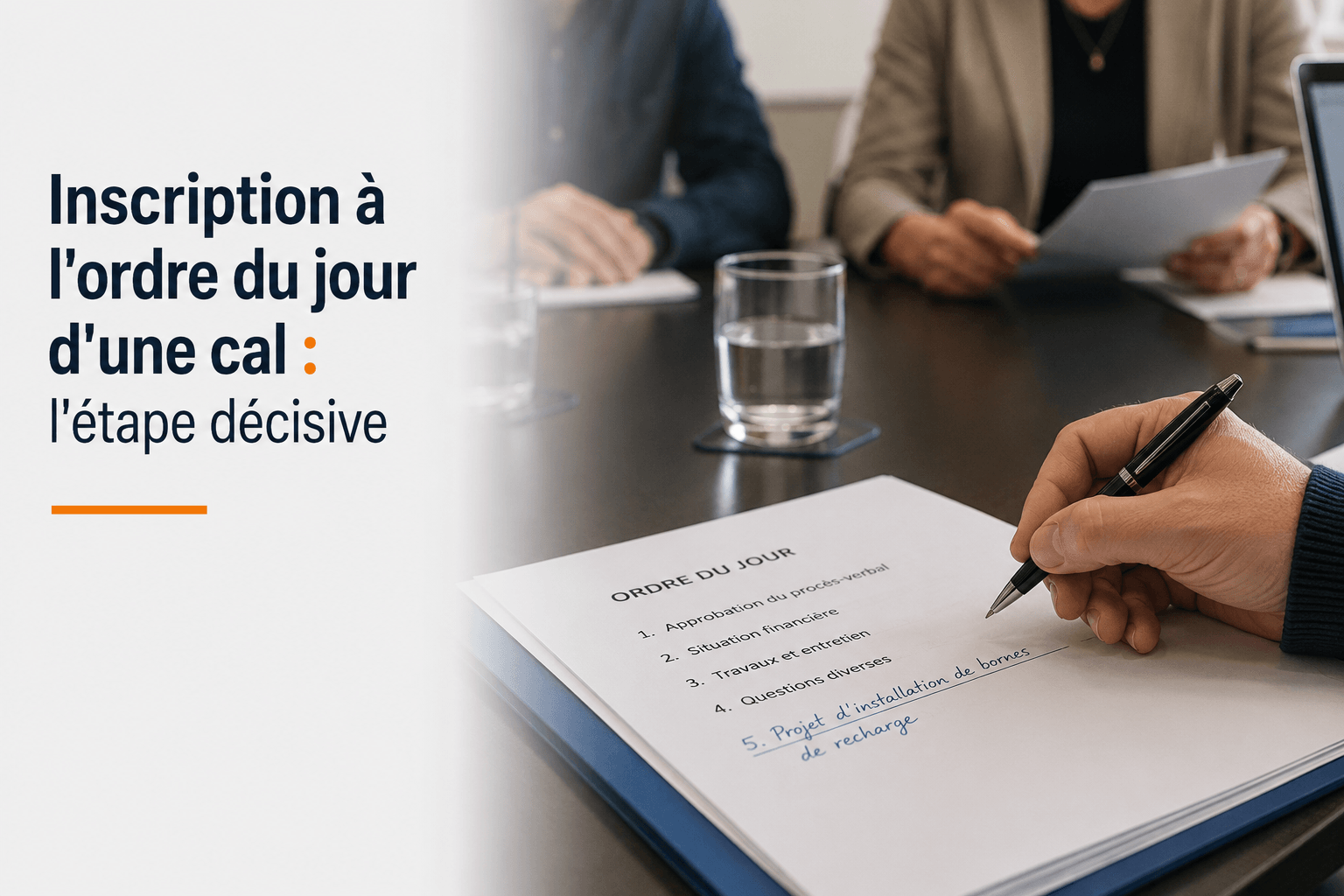 Inscription à l'ordre du jour d'une cal