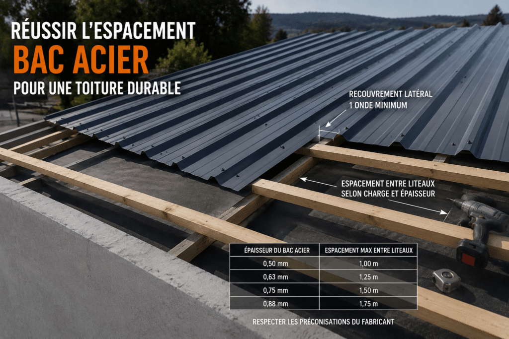 Réussir l'espacement bac acier pour une toiture durable