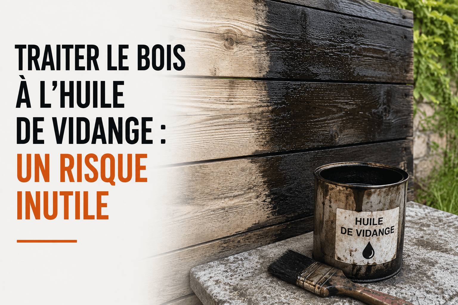 Traiter le bois à l'huile de vidange : un risque inutile