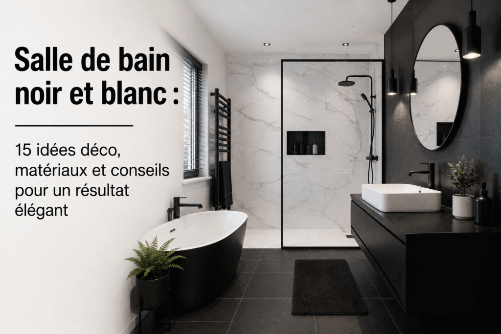 Salle de bain noir et blanc