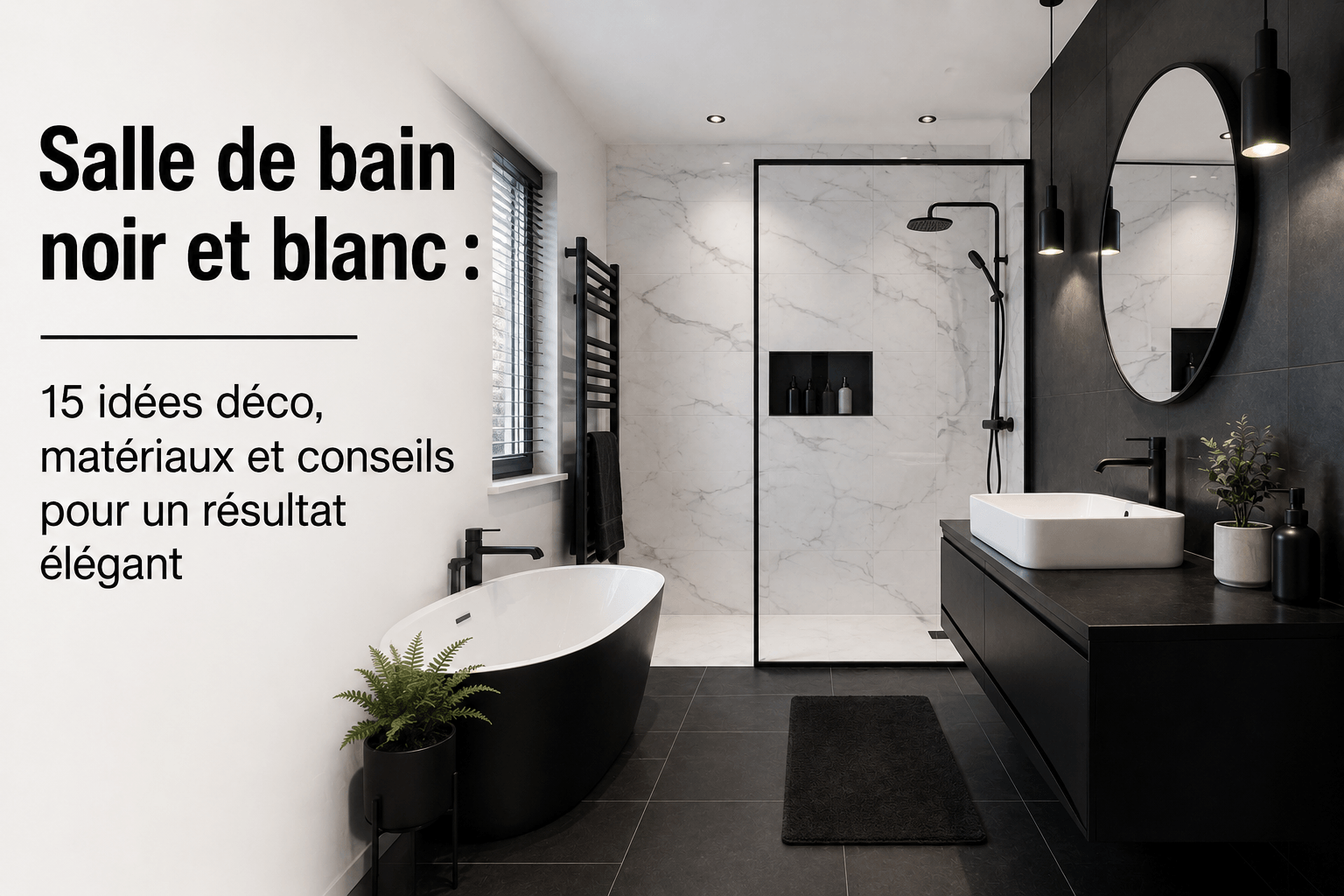 Salle de bain noir et blanc